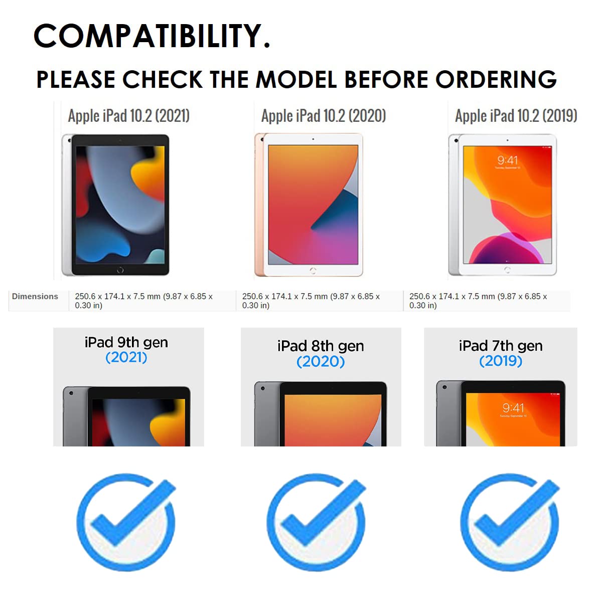 iPad 10.2 inch 9th, 8th, 7th Gen 